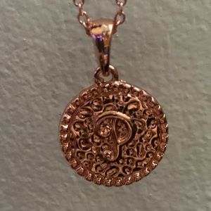 NWT cute initial “P” copper pendant with chain